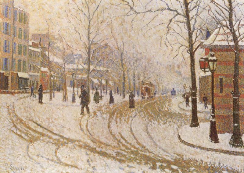 The Boulevard de Clichy under Snow, Paul Signac